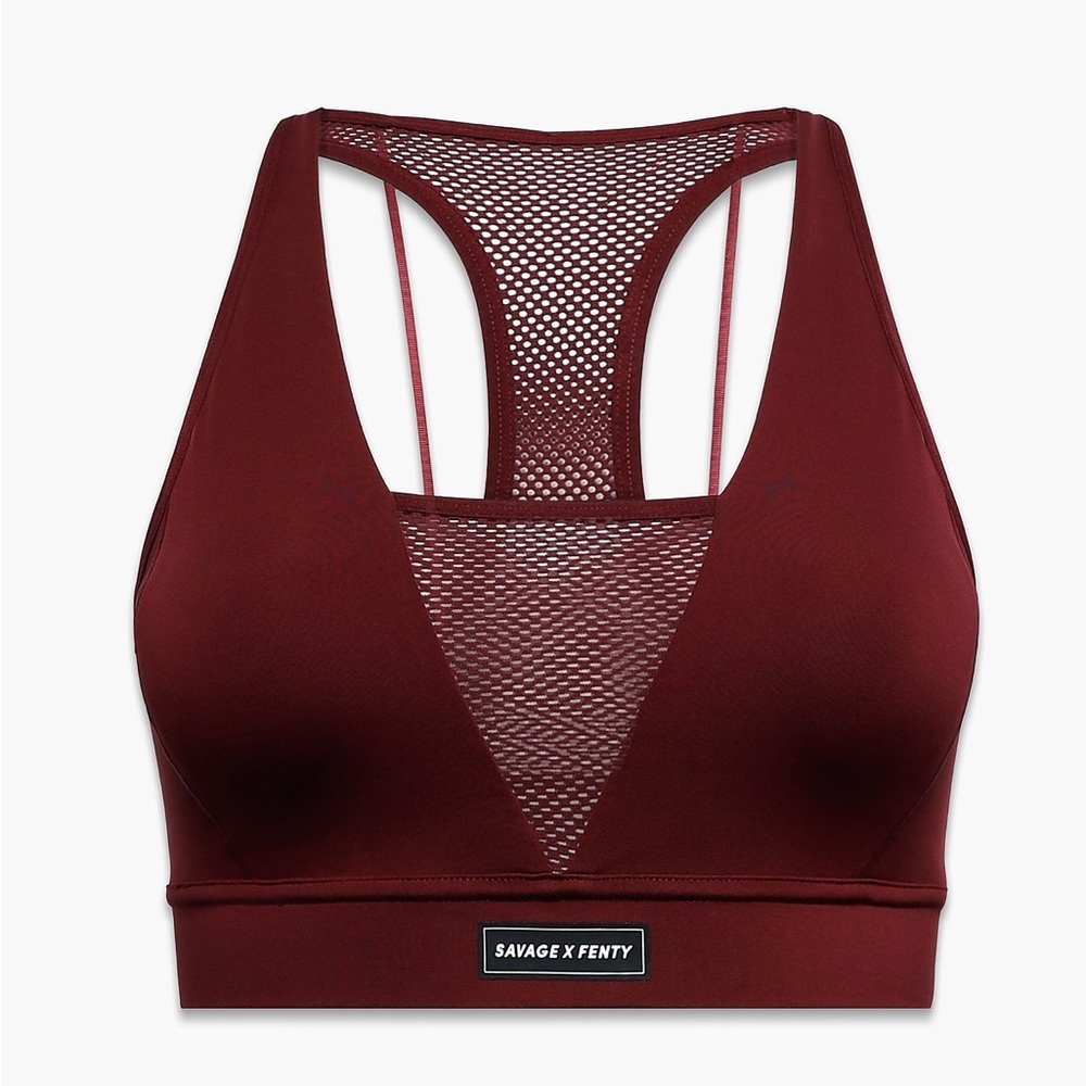 SET - Savage X Fenty Burgundy Sports Bra & Leggings - Picture 5 of 8